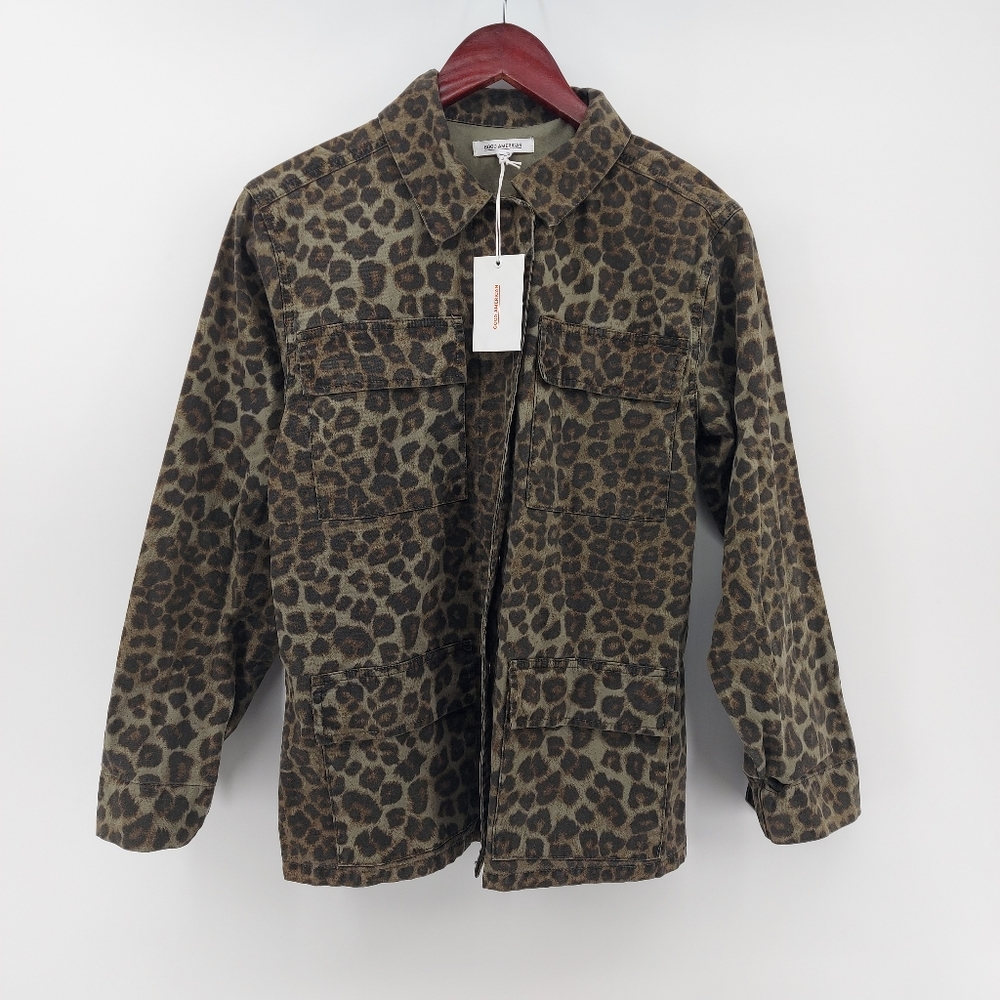 Good American Leopard Utility Jacket Size Small - Picture 3 of 7